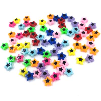 Creative for Bracelet Earrings Making Acrylic 30Pcs Charms Heart Pentagram Beads DIY Jewelry Accessories Colorblocking Star