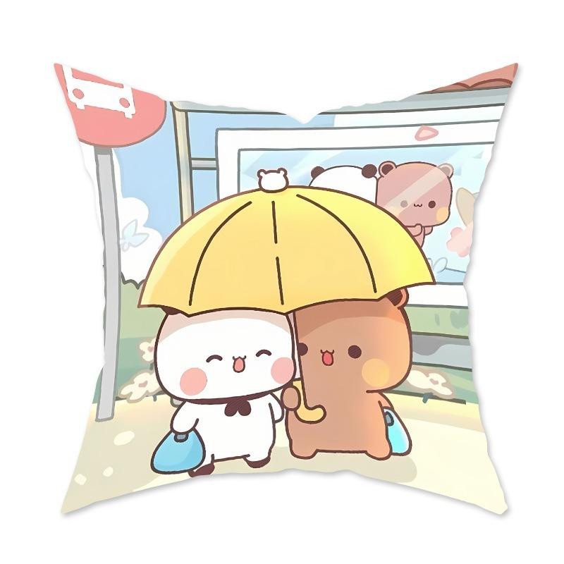Cute Cartoon Pillow Decorative Sofa Living Room Cushion Bedroom Cartoon Pattern Pillow Back Pillow Lumbar Pillow Case