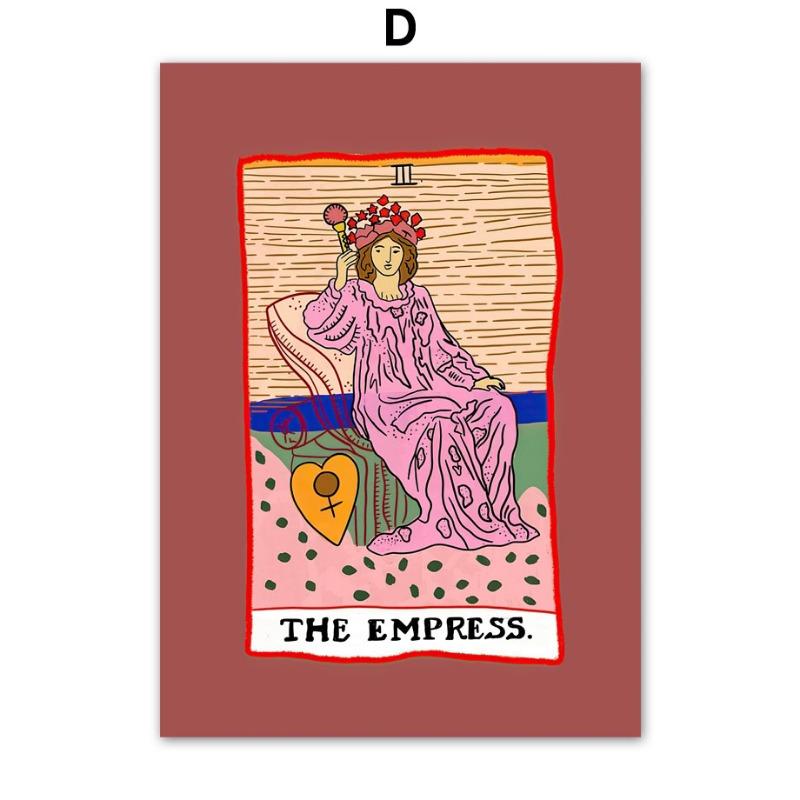 Retro Lover Tarot Card Wall Art Canvas Painting Vintage Posters And Prints 70s Wall Pictures For Living Room Home Decoration