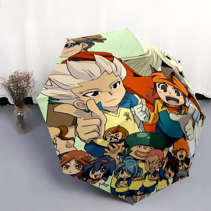 Inazuma Eleven  pattern, automatic folding umbrella, portable and foldable design, 8 ribs, a Christmas or birthday gift.