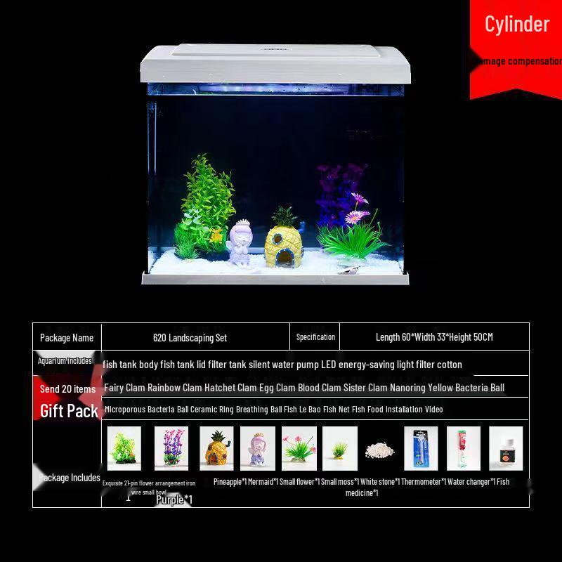 Clear Right Angle Desktop Aquarium for Living Rooms, Balconies, and Offices