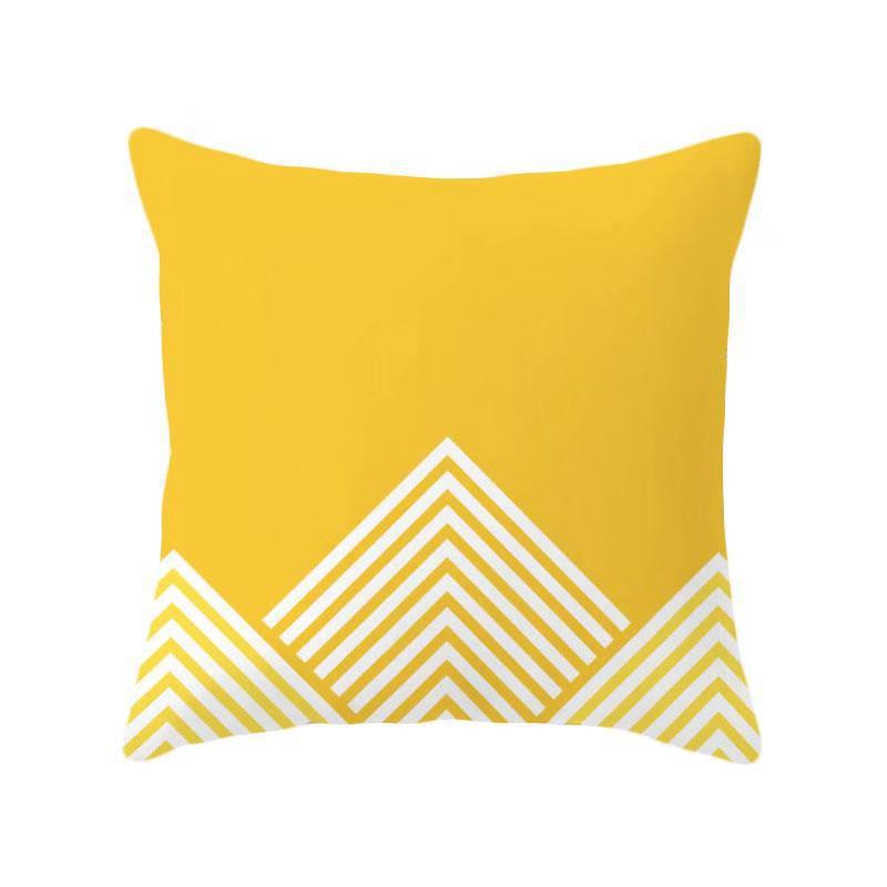Yellow Geometric Theme Throw Pillow Covers With Digital Printing Of Short Plush Fabric Car-Shaped Sofa Cushion Office Home Decor