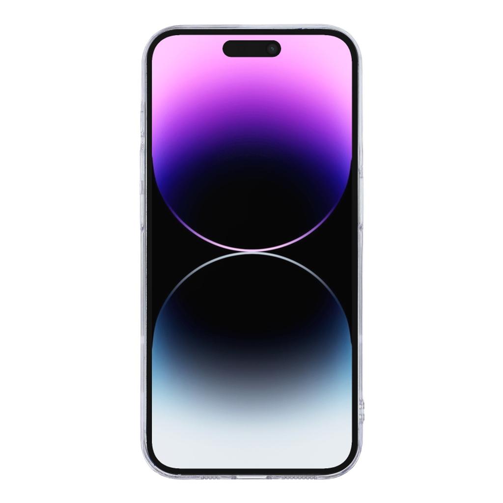 For iPhone 14 Pro Magnetic Case Glitter Ring 1.5mm Hard PC Clear Phone Cover