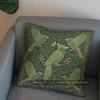 2D Flying Green Birds Floral Pattern Pillow Cover Pattern Cushion Cover Suitable For Sofa Bedroom Car Pillow Cover