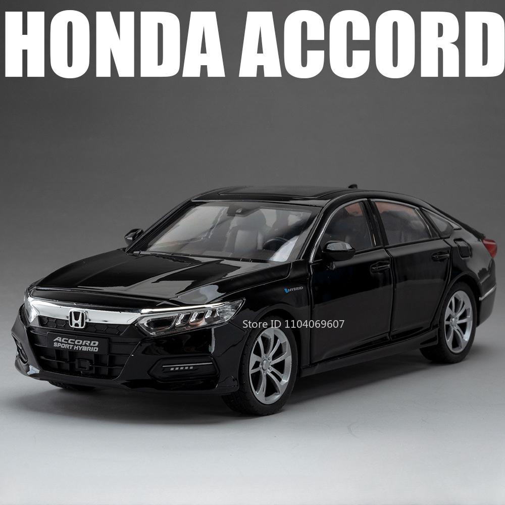 1:24 Scale Honda Accord Toy Model Cars Metal Diecast RAV4 Miniature Models Sound Light Pull Back Doors Opened for Children Gifts