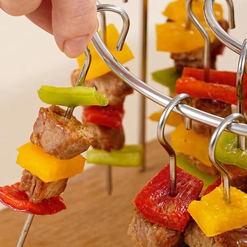 1Set Stainless Steel Grill &Skewers,24/36/48 Pcs Needle,BBQ Set, Air Fryer,Oven,Grill,Skewers,grill Accesories Kitchen Tools