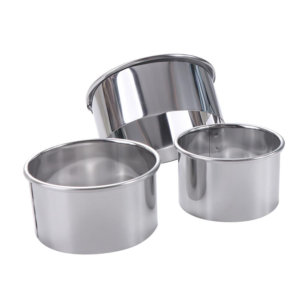 3pcs/set Stainless Steel Round Biscuit Cutters Rust-proof Dumpling Skin Cutting Mould Cookie