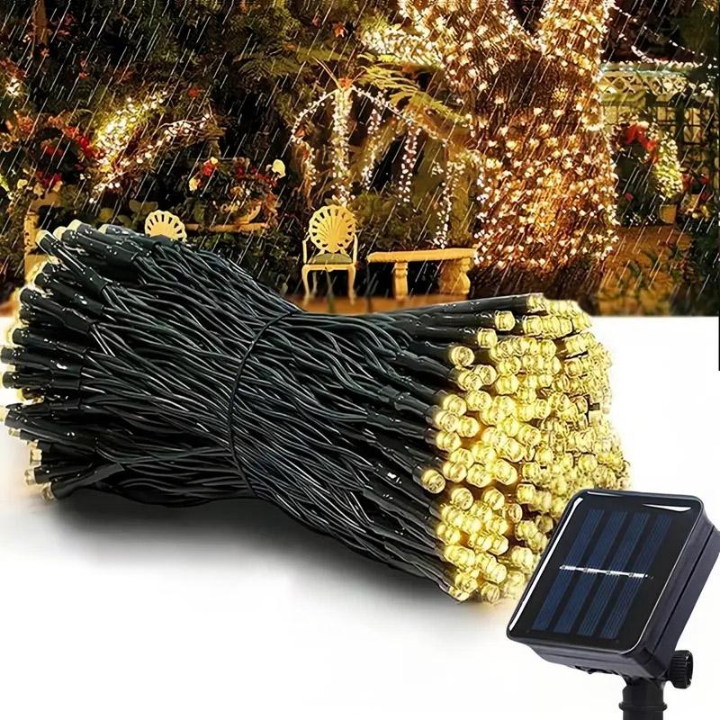 

Светодиодные солнечные гирлянды 7/12/22 м, 8 режимов освещения, водонепроницаемые сказочные огни для украшения сада на открытом воздухе, рождественской вечеринки 50LEDS 7M теплый белый