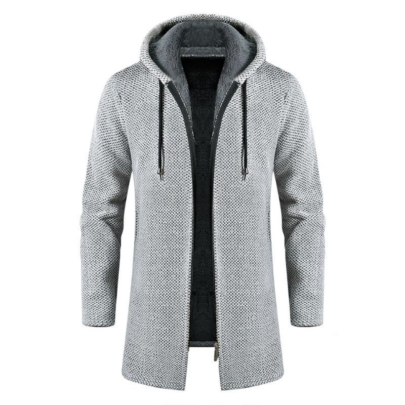 Herren Pullover Jacke Mode Wintermantel Fleece Kapuzenpullover Hohe Qualität Luxus Kariert Kapuzenstrickjacke Männliche Oberbekleidung