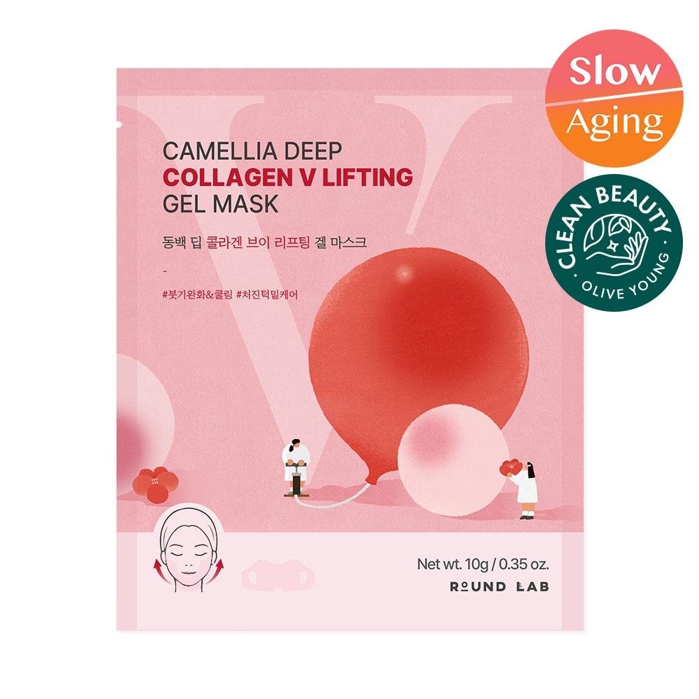 Round Lab [Cura Rassodante V-Line] Round Lab Camelia Deep Collagen V Lifting Maschera in Gel 1 Foglio