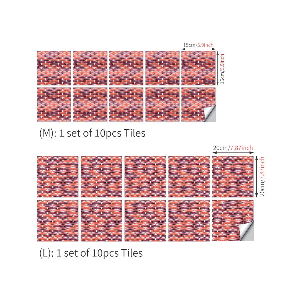 The Same Wall Sticker 3D Imitation Epoxy Mosaic Wallpaper Self-Adhesive Kitchen Bathroom Waterproof And Anti-Fouling Wall Decoration