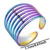 Trendy Irregular Rainbow Color Open Ring Metal Stainless Steel Rings For Women Men Accessories Hollow Finger Jewelry Anniversary