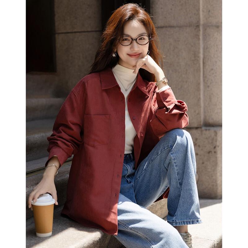 Demana Women s Lustrous Peach Skin Lapel Blouse XL