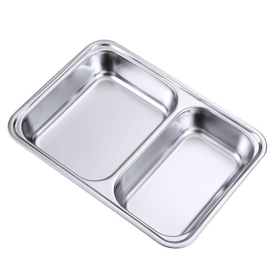 Πιάτο Δείπνου Επαναχρησιμοποιήσιμο Πλυντήριο Πιάτων Ασφαλές Μεγάλης Χωρητικότητας Επιτραπέζια Σκεύη Ανοξείδωτο Ατσάλι 2/3/4/5/6 Θέσεις Στρογγυλό Ορθογώνιο Δίσκος Σερβιρίσματος για Σχολείο