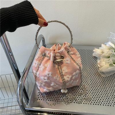 Mode trend draagbare kleine tas dames tas nieuwe zomer textuur emmer tas schouder crossbody tas
