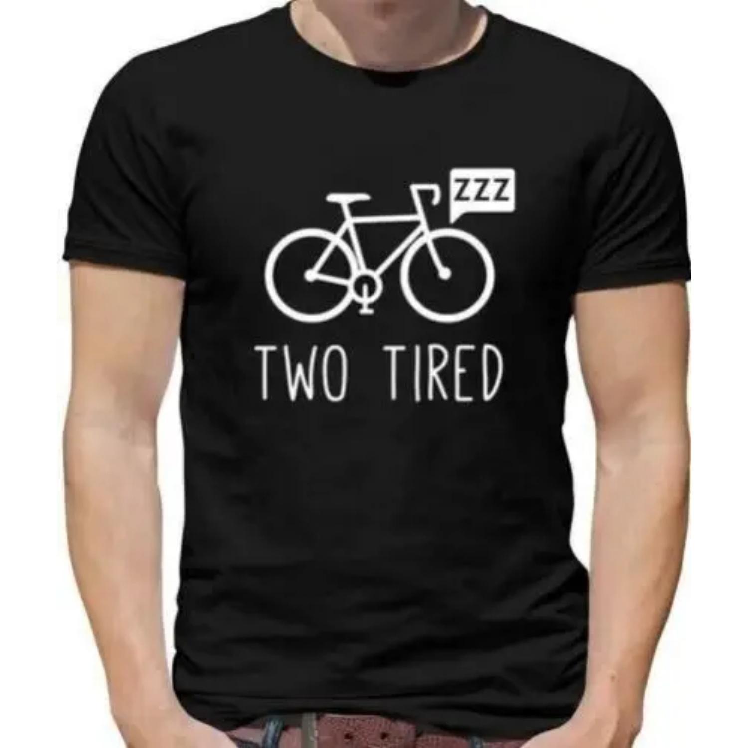 Two Tired Bicycle Mens T-Shirt - Bike - Biker - Cyclist - Cycle - Sport - Pun S чёрный