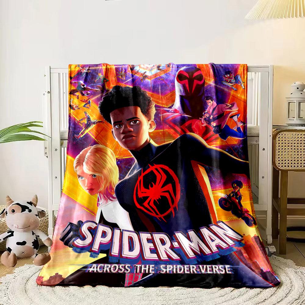 Dynamic Spider-Man-themed visuals with vibrant colors and multiple characters. for all seasons blanket lunch break throw gift 80cm x 120cm