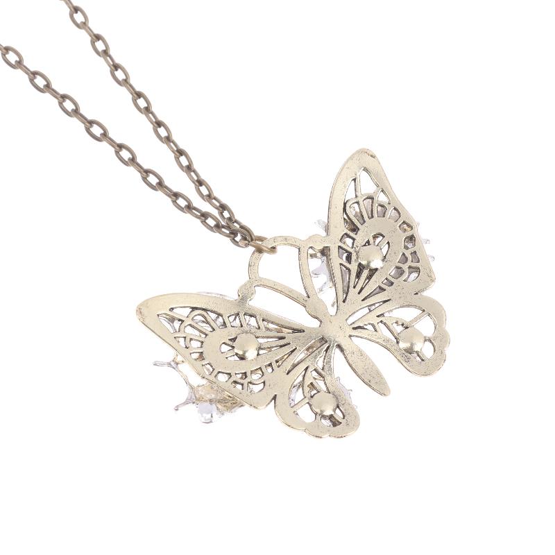 Nice Butterfly Pendant With Various Gears Mechanical Steampunk Necklace Vintage Jewelry Gift