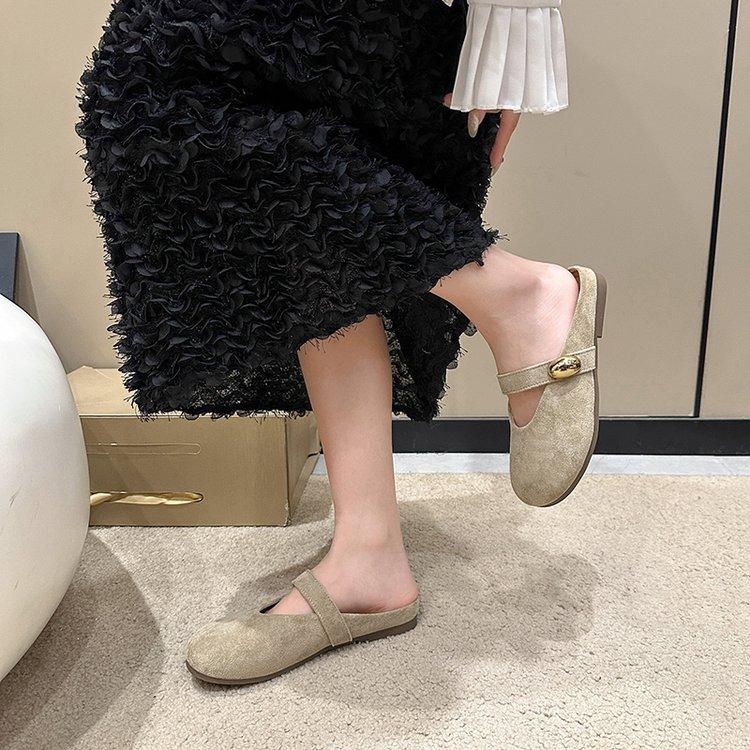 Sapato Único Francês Retrô de Boca Baixa para Mulheres na Primavera de 2025, Solado Suave e Macio, Sapato Único Amarelo de Sola Reta