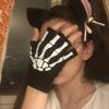 Black Halloween Skeleton Gloves Knitted Skull Half Finger Gloves Punk Skeleton Gloves  Moto Riding