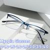 2025 New Fashionable Semi-rimless Myopia Glasses Openwork Temple Arms Unisex Business Minus Diopter Eyeglasses 0 To -4.0