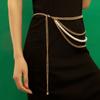 Europe, America, multi-layer thick aluminum chain beaded dress waist chain women, retro imitation pearl waist body chain