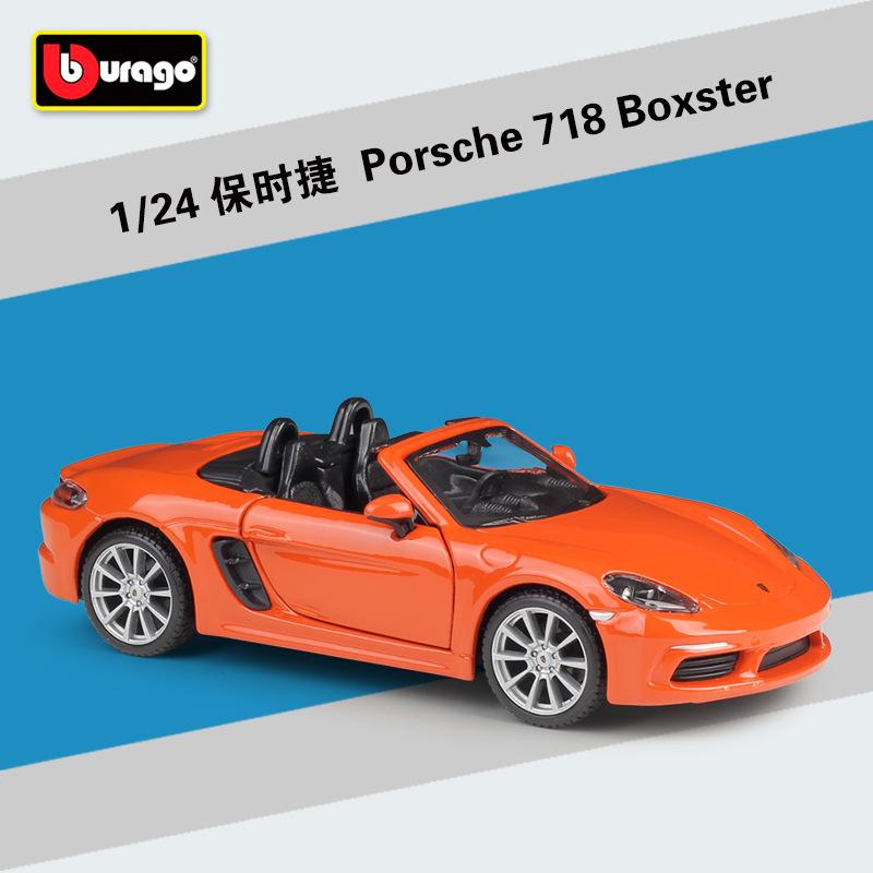 AABKO1 Bburago 1:24 Porsche 718 Boxster Alloy Car Diecasts & Toy Vehicles Car Model Miniature Scale Model Car For Children