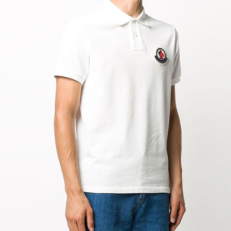 Moncler Logo Casual Short Sleeve Polo Shirt Men tops White 8A7110084556004