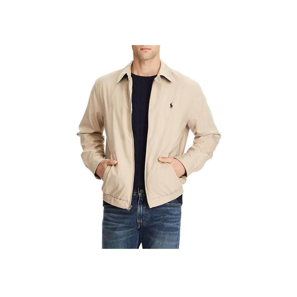 Polo Ralph Lauren Solid Color Logo Embroidered Long Sleeve Plus Size Jacket Men jackets Khaki 711548506-002