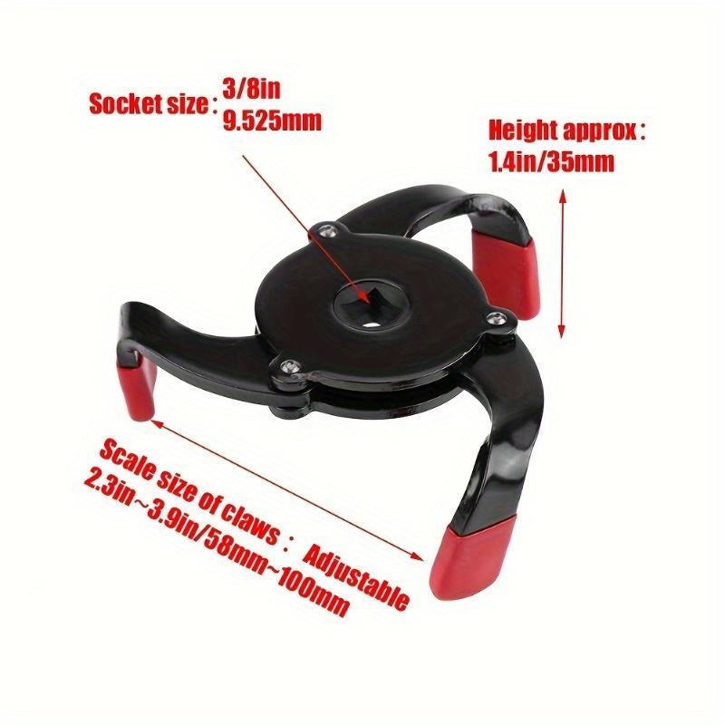 1pcs Universal Oil Filter Wrench Tool, 60-100mm Car Repair Adjustable 3 Way Oil Filter Removal Tool Interface Special Tools
