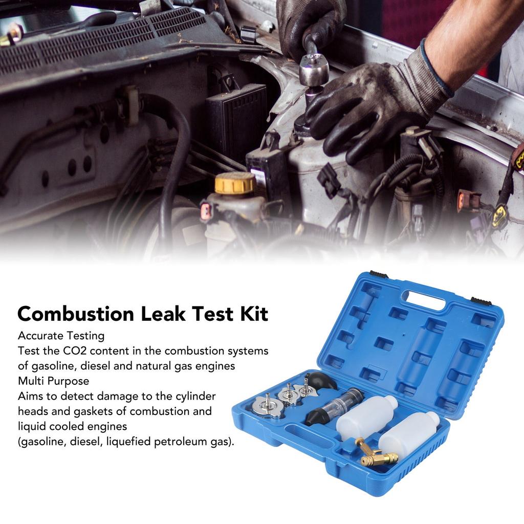 Combustion Gas Leak Testers Kit Combustion Leak Tester Kit CO2 Leak Detector for Cars Trucks Road Tractors Excavators