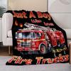 Cartoon Fire Engine Digital-printed Polyester Bedroom Velvet Flannel Cover Blanket Fleece Soft Sofa Cover Blankets for Beds