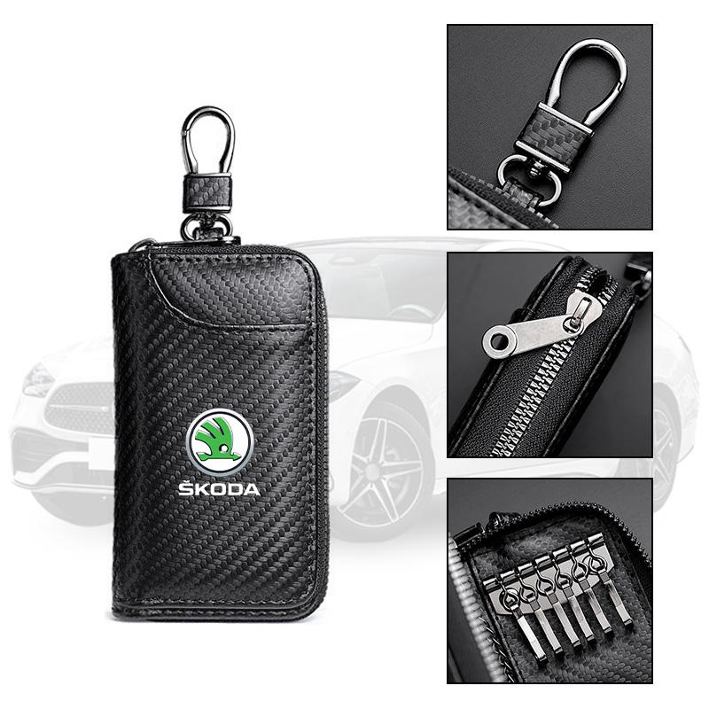 HAWX3 Car Purse Card Money Holder License Card Case Wallet For Skoda Fabia Kamiq Superb MK3 VisionS Yeti Scala Enyaq-iV Octavia Kodiaq