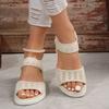 Casual Overfoot Fashion Sandals Women's New Sports One-line Fabric Flat Fish Mouth Shoes Are Comfortable and Versatile.