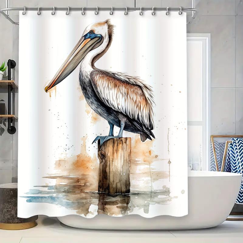 

Beautiful Bathroom Shower Curtain With Bird Flower Design Waterproof Fabric For Home Decor In Bathrooms W60H190(CM)-1 Pcs