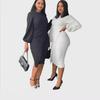 European and American Women's Autumn/Winter Lantern Sleeve Fashion Commuter Dress