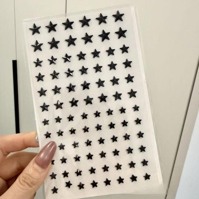Vackra Glänsande Kristall Strass Pärla Stjärna 3D Klistermärken Scrapbok Telefonfodral DIY Dekorationer Dansuppvisning Smink Ansiktsklistermärken