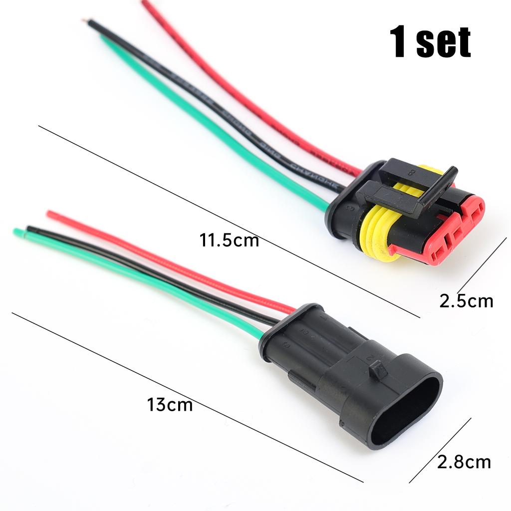 3P Way Waterproof Electrical Auto Connector Male Female Plug with Wire Cable Harness for Car Motorcycle 1.5 Series HID