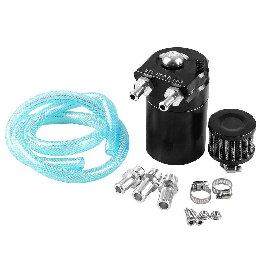 Engine Cylinder Aluminum Catch Reservoir Breather Can Black With
