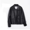 Fashion Textured Leather Jacket Spring and Autumn New Women's Clothing Sweet and Cool Temperament Locomotive Thin Temperament Short Coat