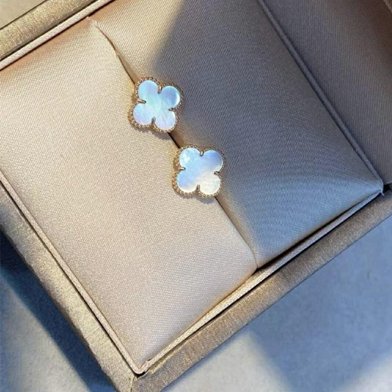 

Серьги Red Clover Роскошные серьги премиум-класса с эффектом «чувство» Серьги из титановой стали без потери цвета Женские серьги белый