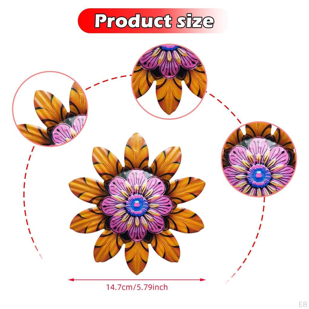 Wall Art Decor Hanging Decoration 5.8" Decorative Metal Indoor Outdoor for Living