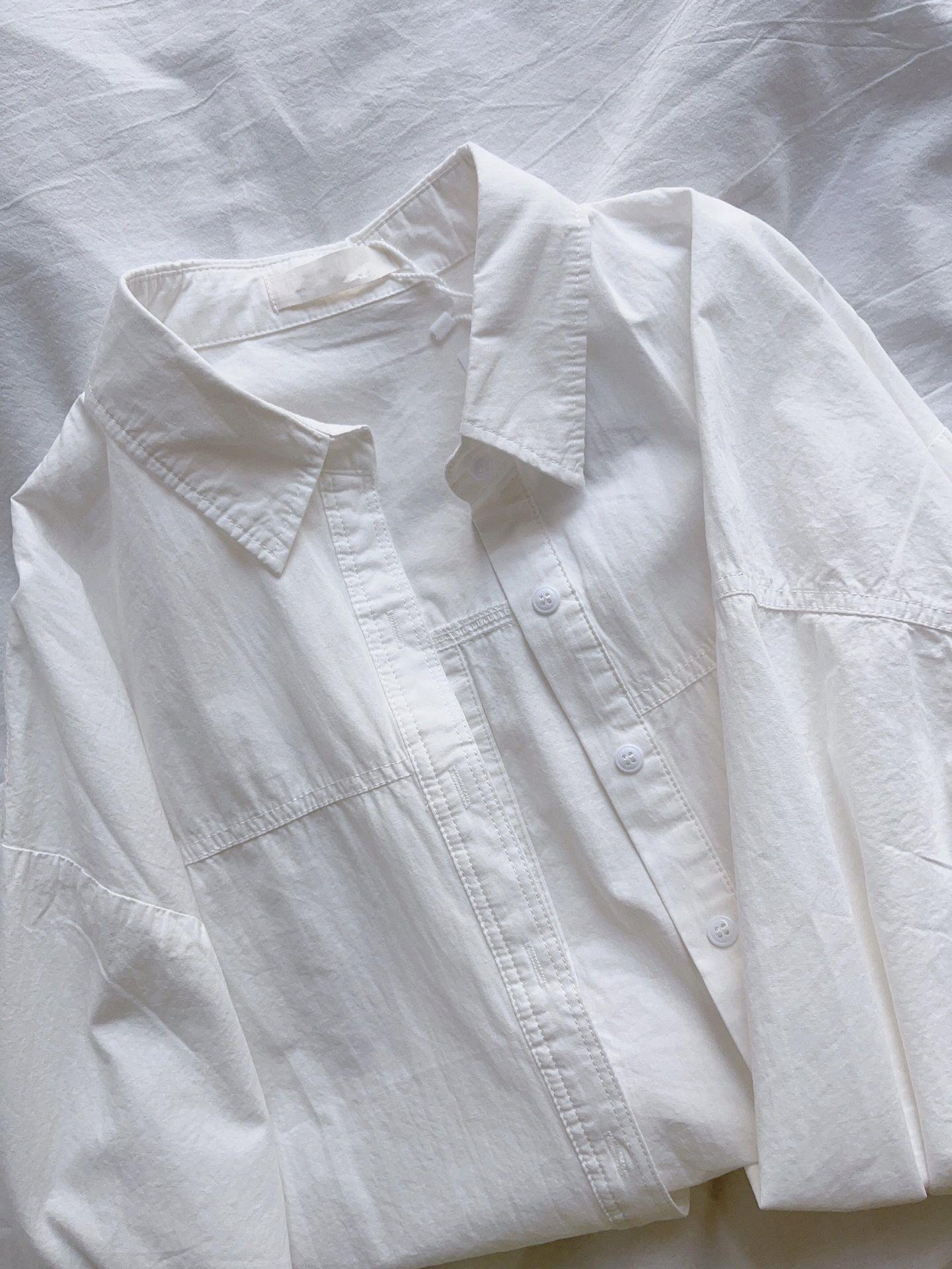 Women s 100% Cotton Green Long Sleeve Shirt with Sun Protection - Light Luxury, Loose Fit, Spring 2026 Collection. M (95-110 jin)