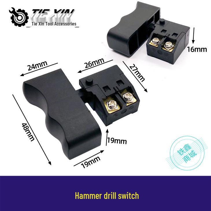 Xideli Hammer Drill Switch, Model 05306: Impact Drill Accessories for Demolition Hammer, 6A Large Capacity.