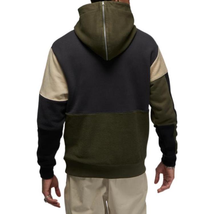 Jordan Felpa con cappuccio patchwork con stampa logo manica lunga uomo grigio nero DV1596-045