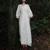 Neo-Chinese Style Jacquard and Frog Button Dress Set for Women Including a Long Waist-cinching Dress Temperament and a Cardigan Two-piece Set