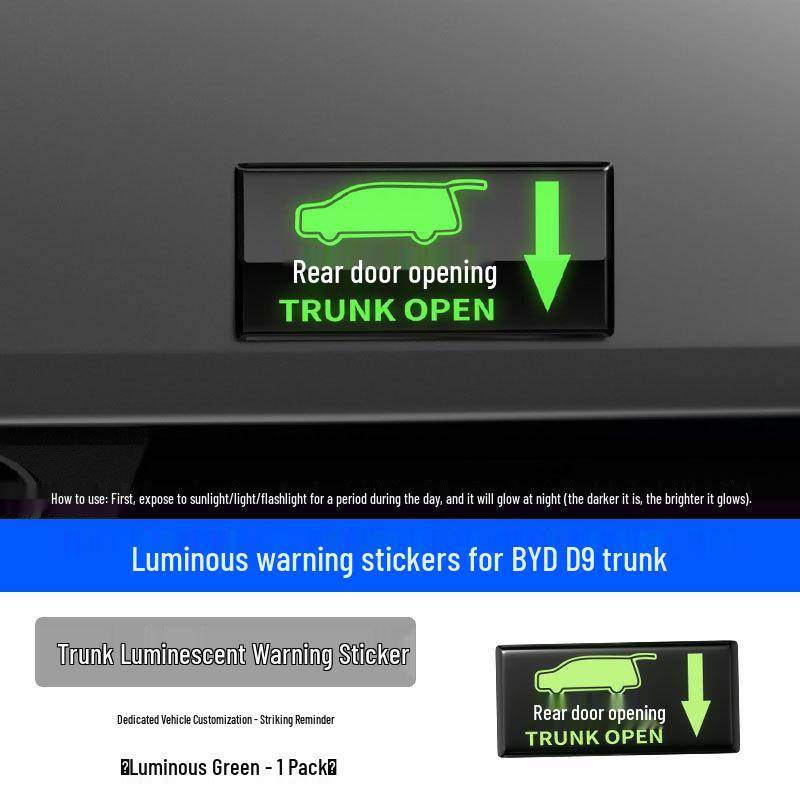 Denza D9 Trunk Switch Night Glow Warning Sticker