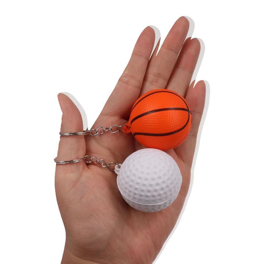 Football Basketball Ball Keychains PU Leather Football Pendant Children Presents