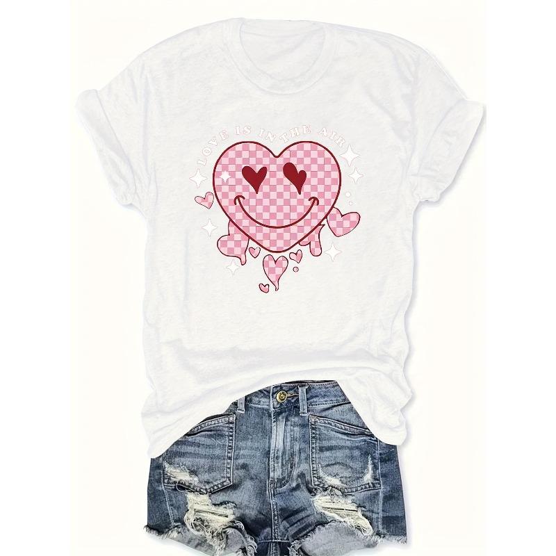 European Size Plus Size Letter Printed T-shirt, Short Sleeved Round Neck Casual Top, Summer and Spring, Women's Oversized Clothing