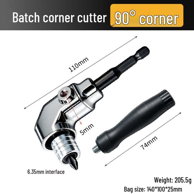 GeiBei 105° Bend Screwdriver Direction Changer with Hex Shank for Electric Drills